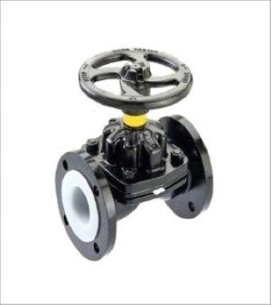 FEP Lined Diaphragm Valve, Material:Ductile Iron